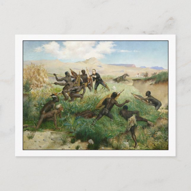 Postal Muerte del Príncipe Imperial por Paul Jamin (Anverso)