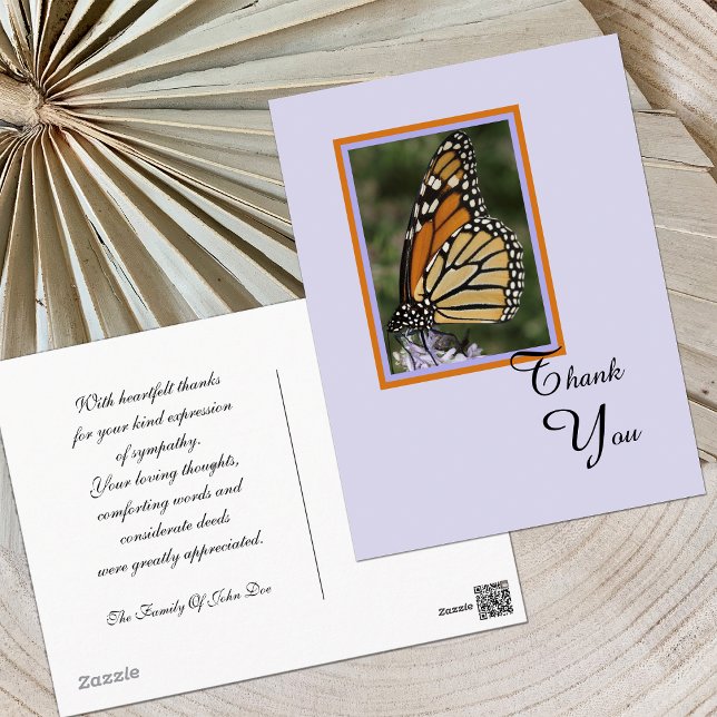 Postal Muerte o simpatía Gracias Postcard — Mariposa (Subido por el creador)