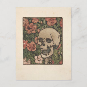 Postal Muerte y flores por Maria Yakunchikova