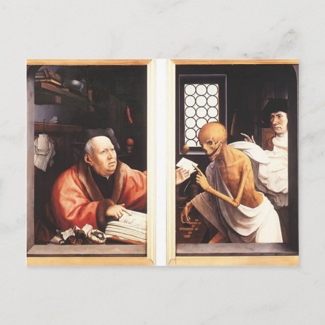 Postal Muerte y miso de Jan Provoost (Anverso)