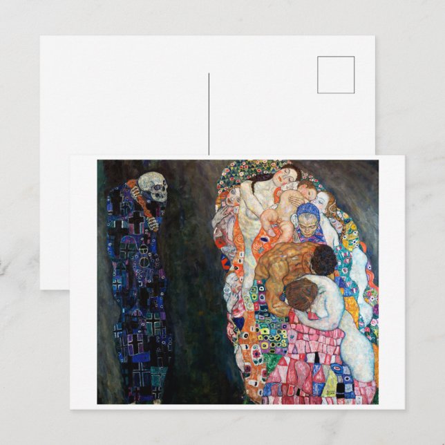 Postal Muerte y vida | Gustav Klimt | (Anverso / Reverso)