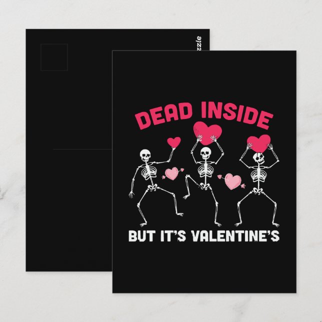 Postal Muerto por dentro pero es San Valentín (Anverso / Reverso)