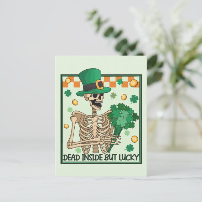 Postal Muertos adentro pero afortunados St Patricks (Anverso de pie)