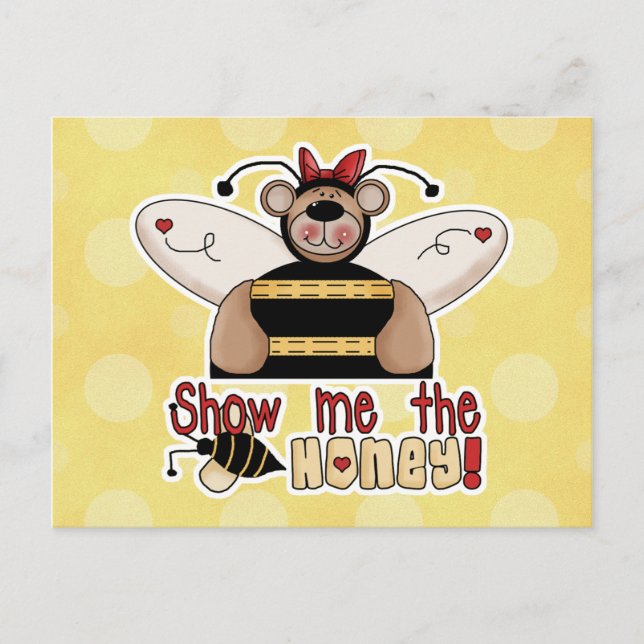 Postal Muéstrame el Oso Abeja de la Miel (Anverso)