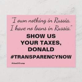 Postal Muéstranos tus impuestos sobre la resistencia a Tr