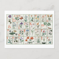 Muestreo de alfabeto de bordado de época | Flores 