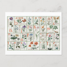 Muestreo de alfabeto de bordado de época | Flores