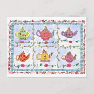 Postal Muestreo de flores de Teapot
