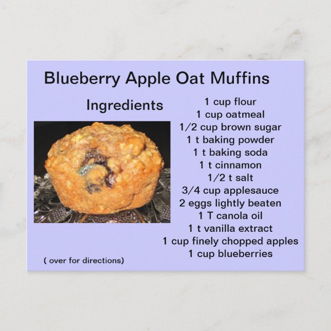 Postal Muffins de avena de arándano azul (Anverso)