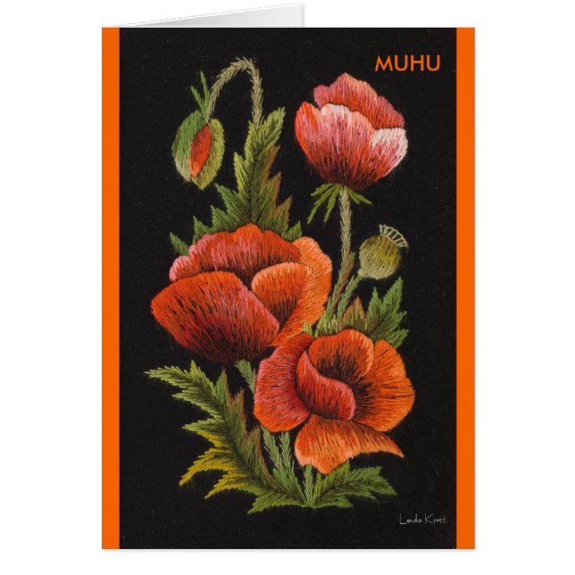 Postal Muhu de la amapola (Frente)