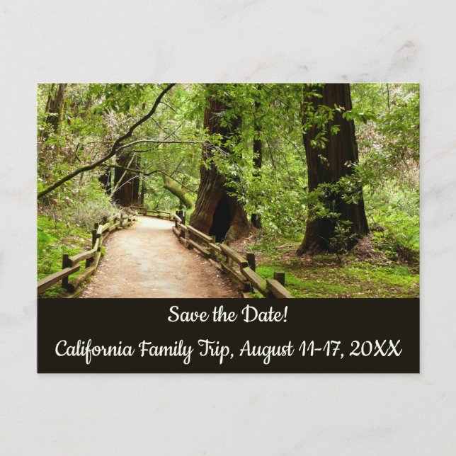 Postal Muir Woods Ruta II Naturaleza Guardar fecha (Anverso)