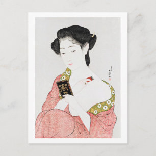 Postal Mujer a maquillaje, Goyō Hashiguchi