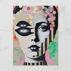 Postal mujer abstracta surrealista