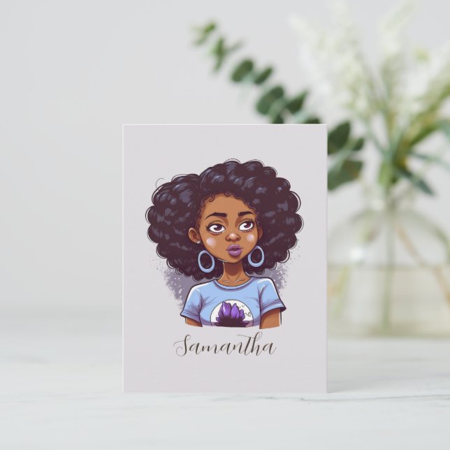 Postal Mujer africana elegante (Anverso de pie)