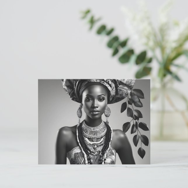 Postal Mujer africana hermosa (Anverso de pie)