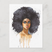 Mujer africana. Retrato de moda, acuarela