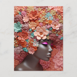 Postal Mujer afroamericana Reina negra Melanin Poppin