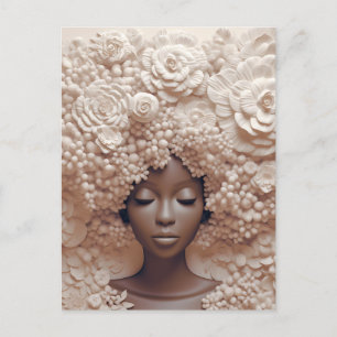 Postal Mujer afroamericana Reina negra Melanin Poppin