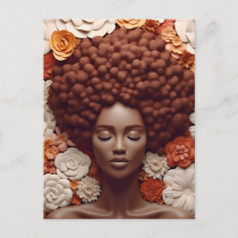 Postal Mujer afroamericana Reina negra Melanin Poppin