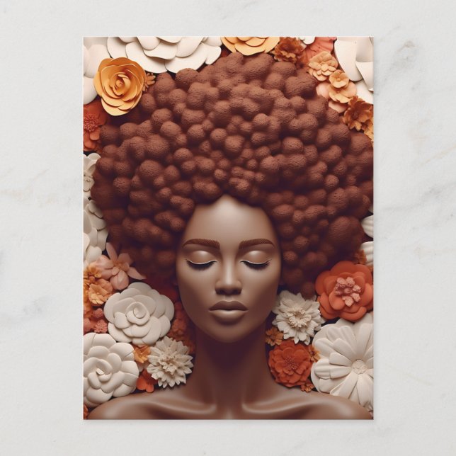 Postal Mujer afroamericana Reina negra Melanin Poppin (Anverso)