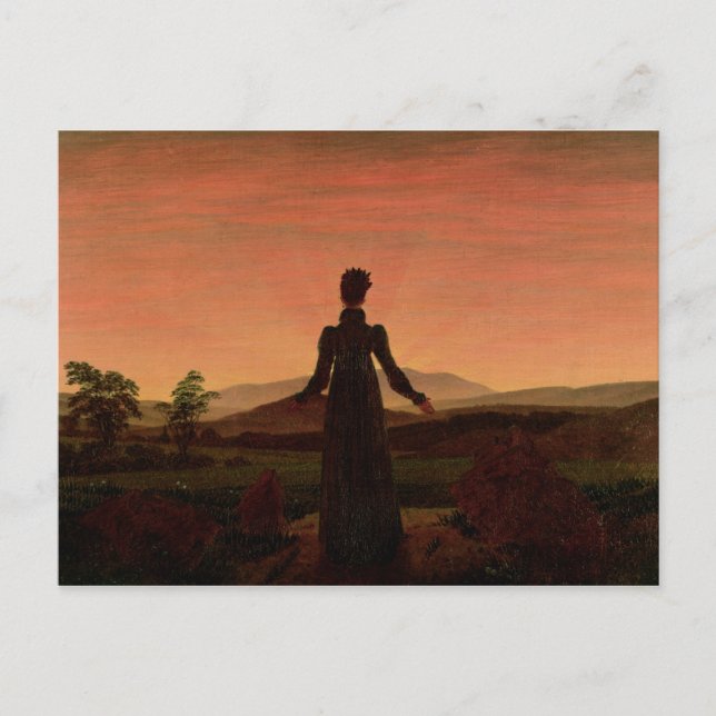 Postal Mujer al amanecer (Anverso)
