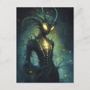 Postal Mujer Alien Ojos Brillantes