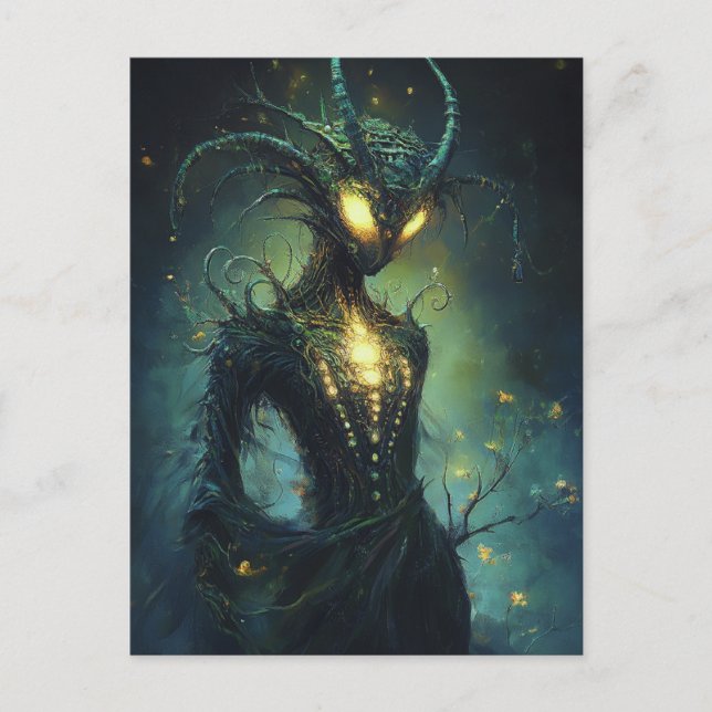 Postal Mujer Alien Ojos Brillantes (Anverso)