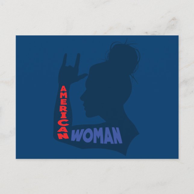Postal Mujer Americana Te Amo (Anverso)