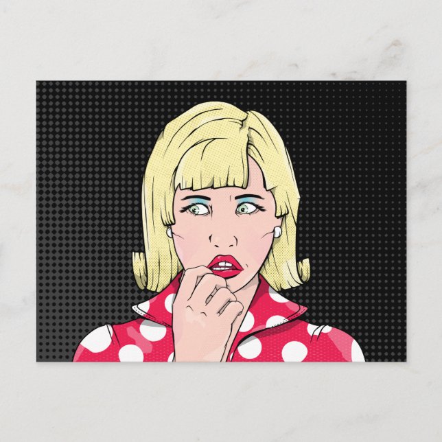 Postal Mujer ansiosa (Anverso)