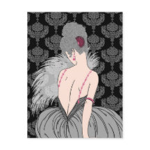 Mujer Art Deco con Damask - BIANCA: Winter Grays