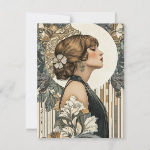 Postal Mujer Art Nouveau
