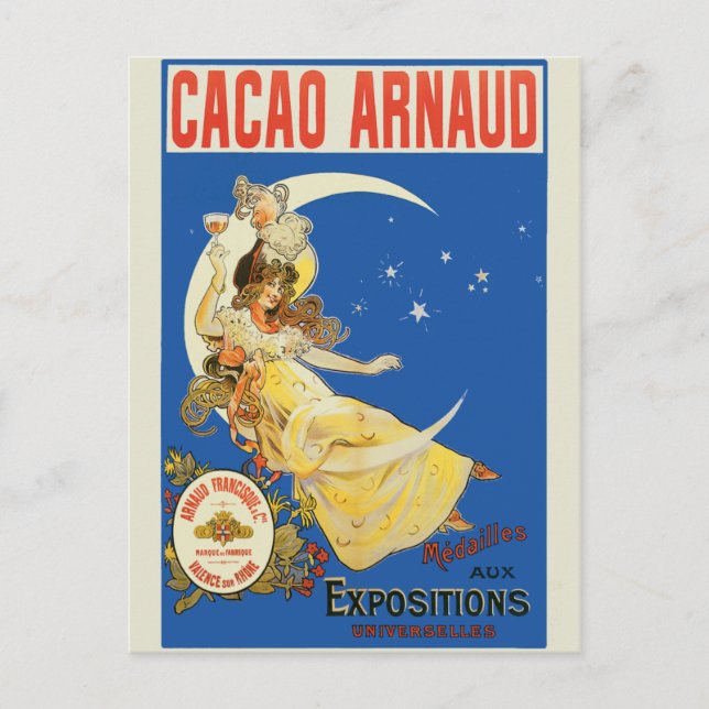 Postal Mujer Art Nouveau y champán (Anverso)