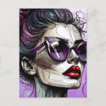Mujer atractiva con gafas de sol y gafas de sol mo