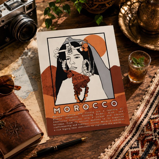 Postal Mujer Bereber Hermosa de Marrakech Marruecos (Morocco's Postcard. )