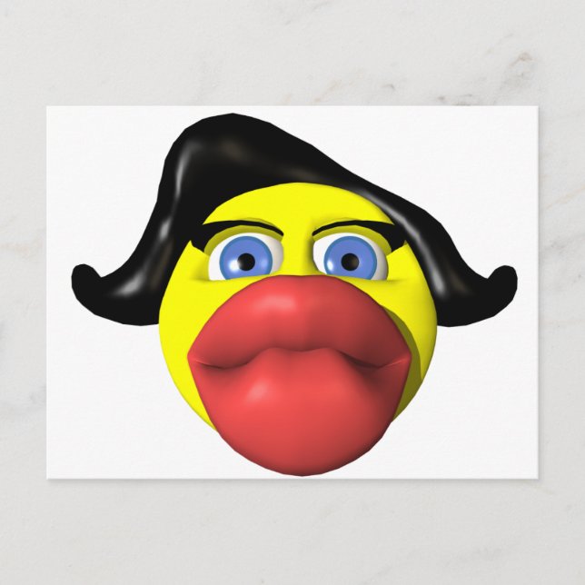 Postal Mujer besando amarillo (Anverso)