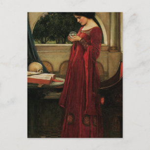 Postal Mujer Bola de Cristal Pintura de Waterhouse