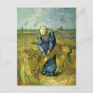 Postal Mujer campesina enganchando ovejas, Vincent van Go