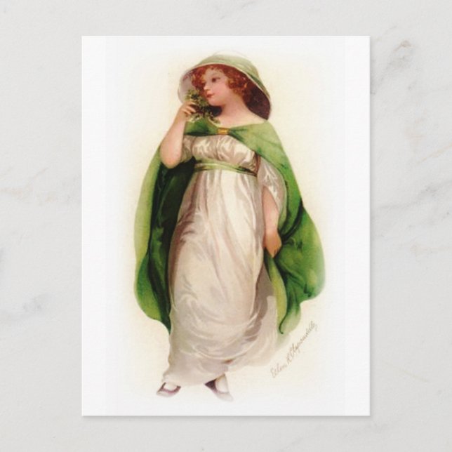 Postal Mujer celta vintage (Anverso)