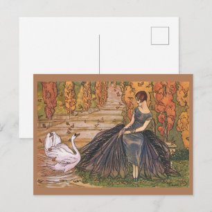 Postal Mujer Chic Art Déco francesa de los años 20 y esta