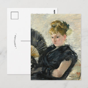 Postal Mujer con abanico   Berthe Morisot