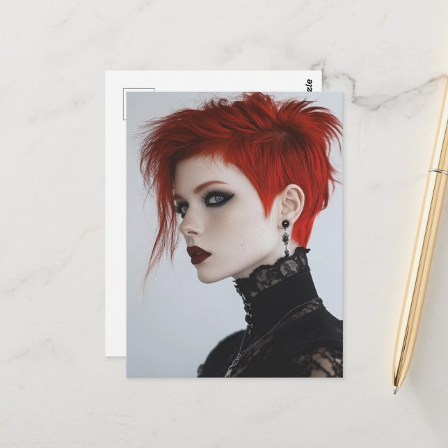 Postal Mujer con cabello rojo (Anverso/Reverso In Situ)