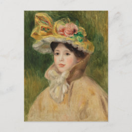 Postal Mujer con capelina por Pierre Auguste Renoir