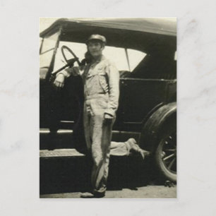 Postal Mujer con coche