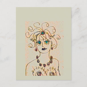 Postal Mujer con collar