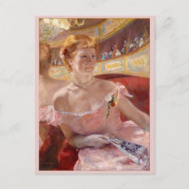 Postal Mujer con collar de perla en Loge Mary Cassatt