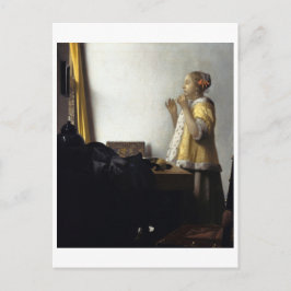 Postal Mujer con collar de Perla por Johannes Vermeer