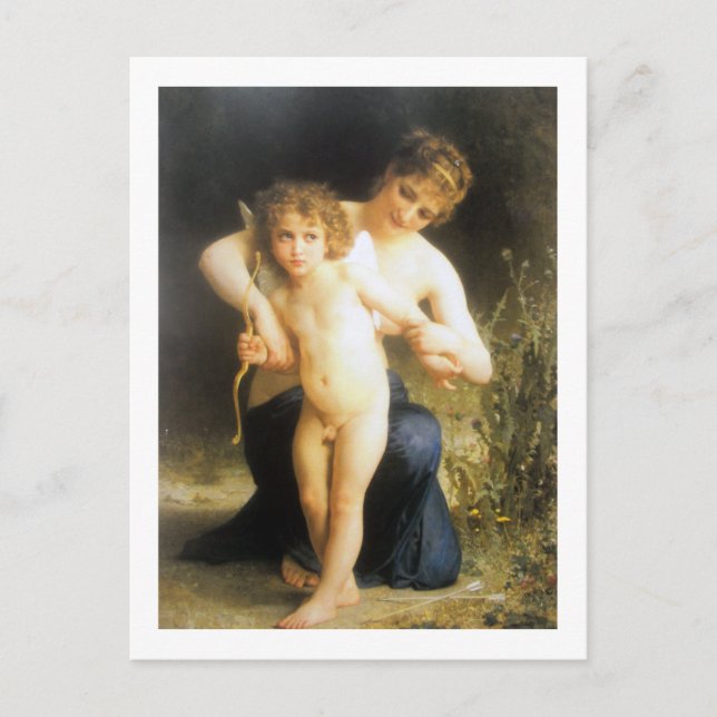 Postal Mujer con Cupido, Bouguereau (Anverso)