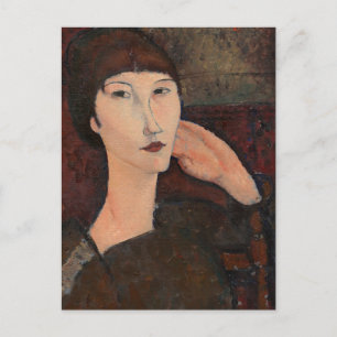 Postal Mujer con el pelo Bangs de Amedeo Modigliani