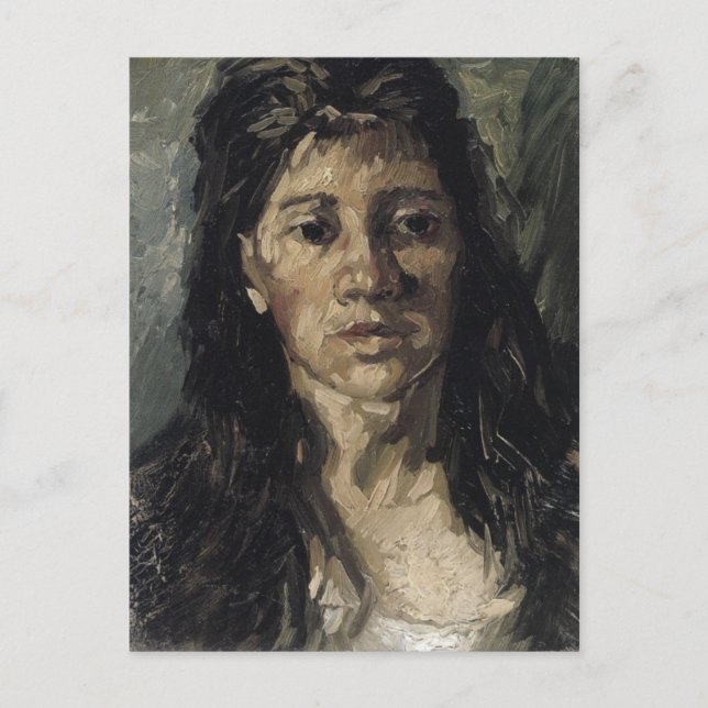Postal Mujer con el pelo suelto Bella Artes Van Gogh (Anverso)