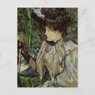 Postal Mujer con guantes de Toulouse-Lautrec